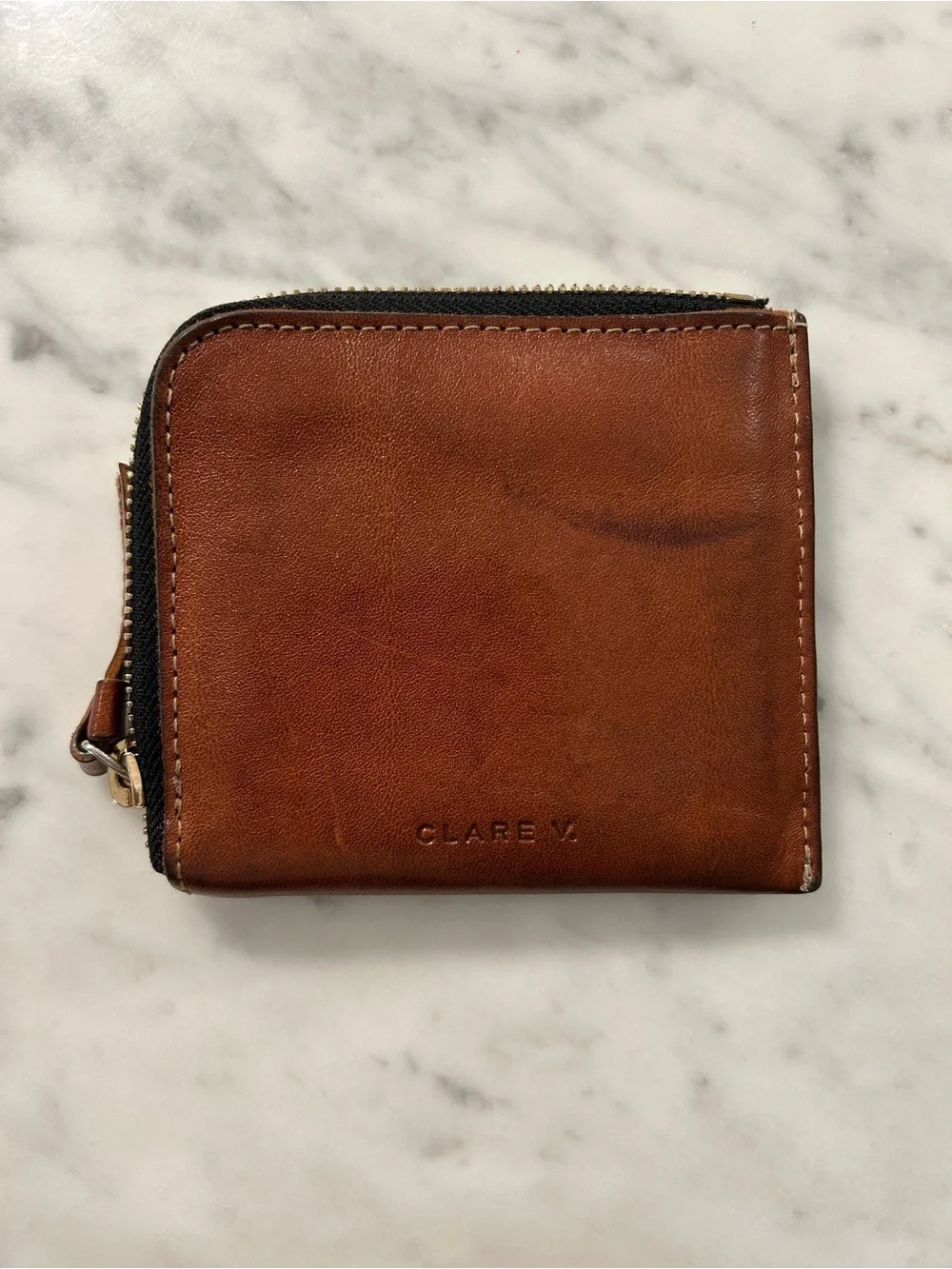 Clare V. Corner Zip Wallet in Miel